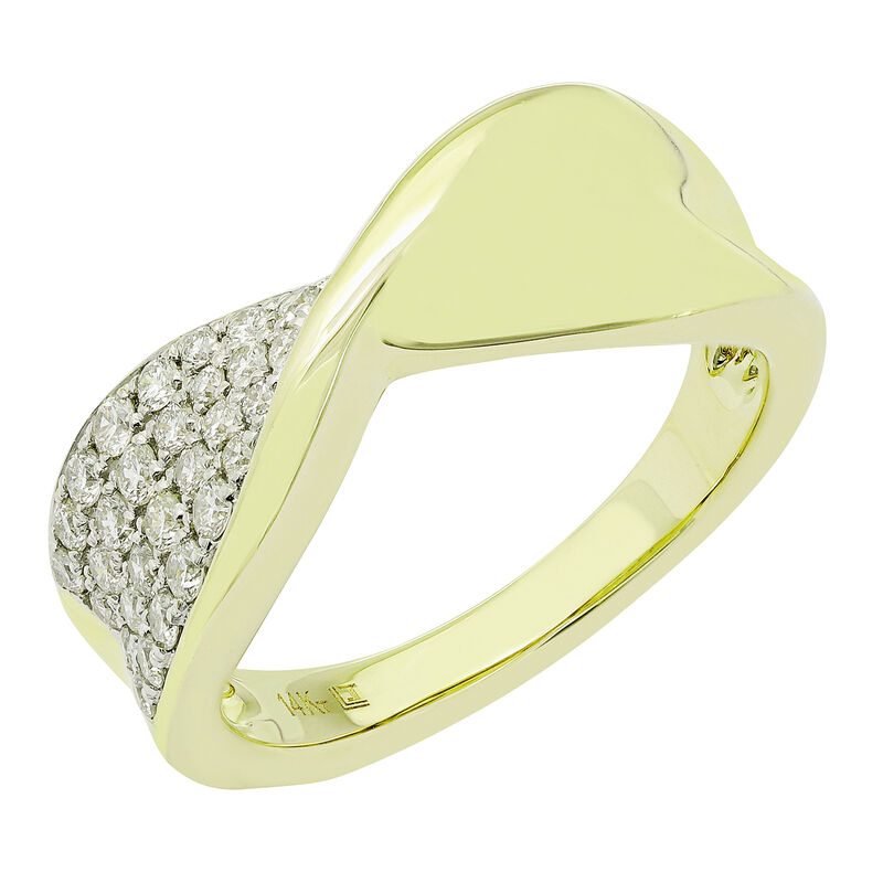 Diamond Twist Ring in 10k Yellow Gold image number null